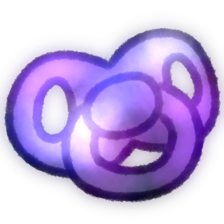Drawing of a lone galaxy colored pacifier.