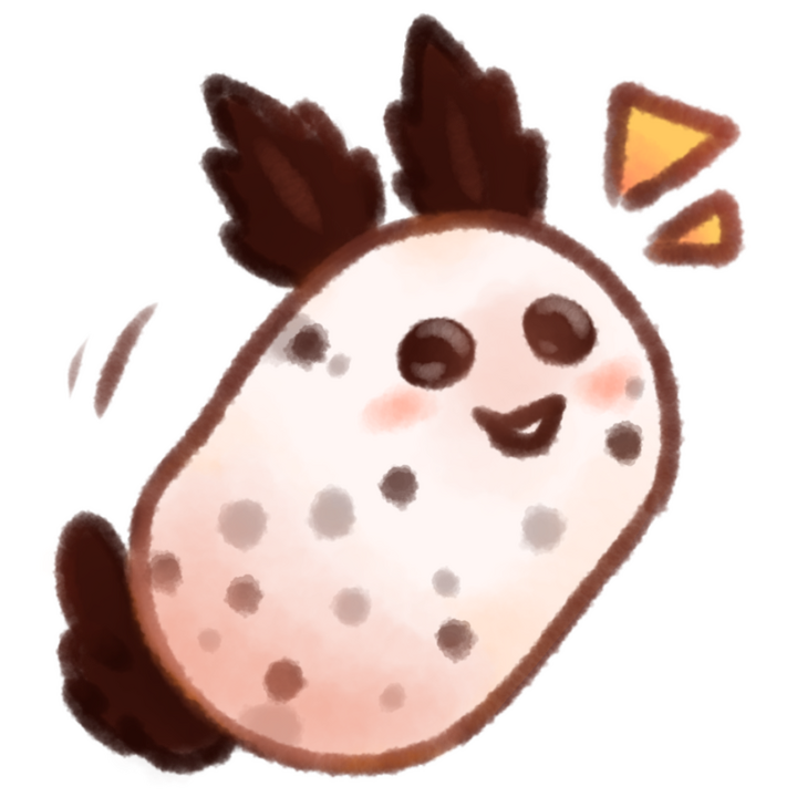 Drawing of a sea bunny looking happy.