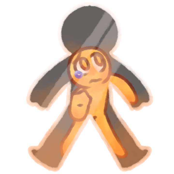 Drawing of a little emojiperson trapped inside a big glass body looking distressed.