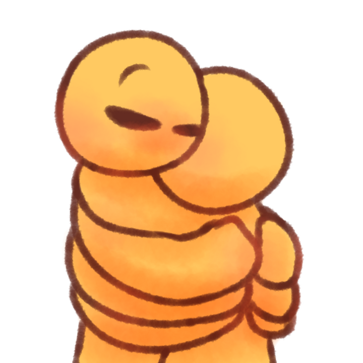 Drawing of two emojipeople hugging, with one having six arms.