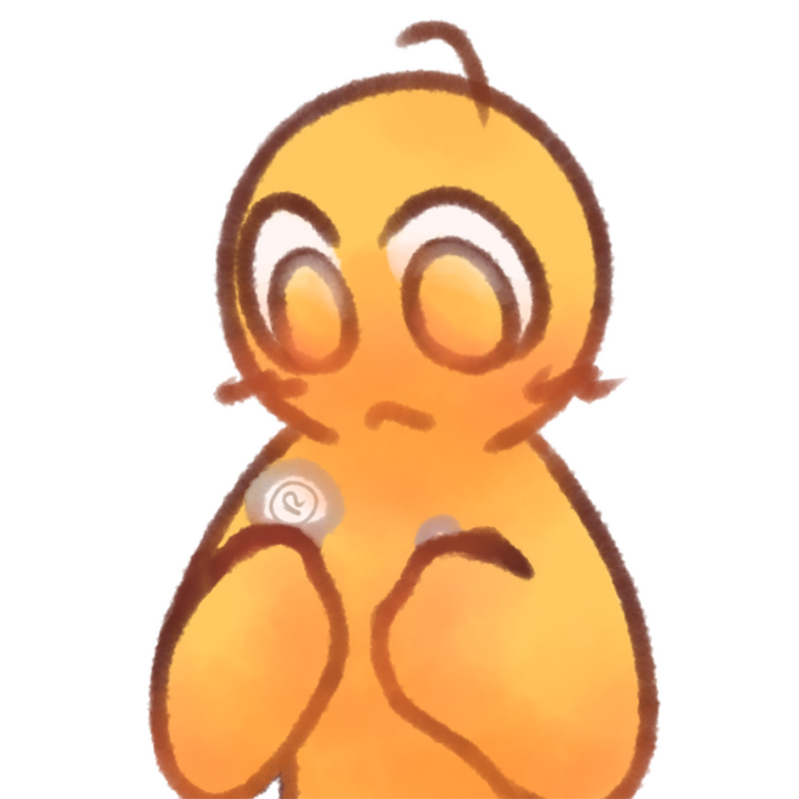 Drawing of an emojiperson holding a contact lens case and a contact lens.