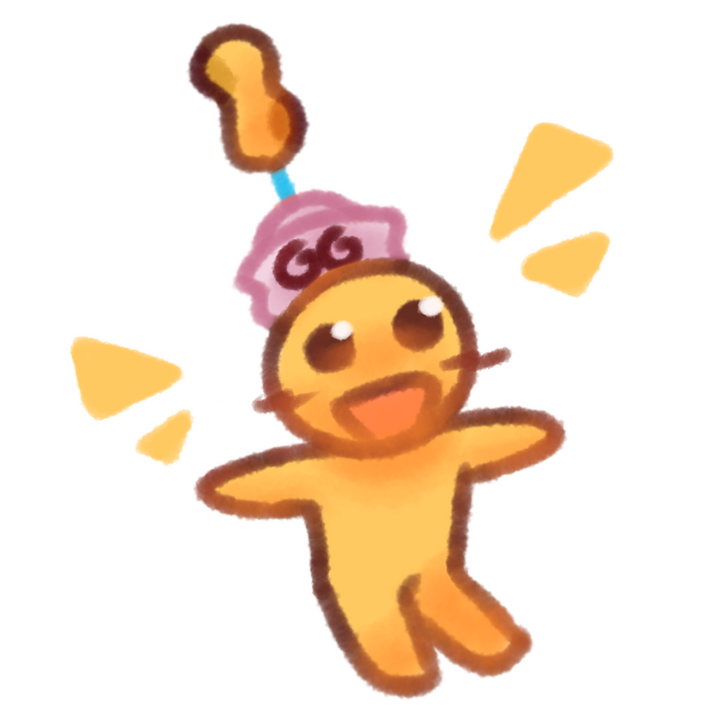 Drawing of a small happy emojiperson with a goofy goober hat from Spongebob on.